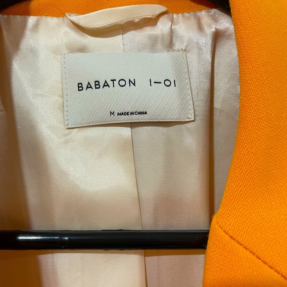 NWOT Babaton Aritzia orange size medium long blazer jacket - Picture 4 of 15